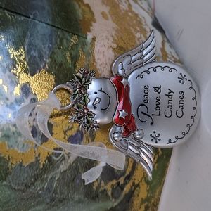 New metal snowman angel ornament ☃️